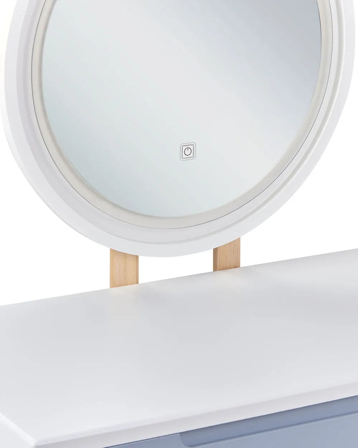 Dressing Table with Mirror and Stool White Zavyn