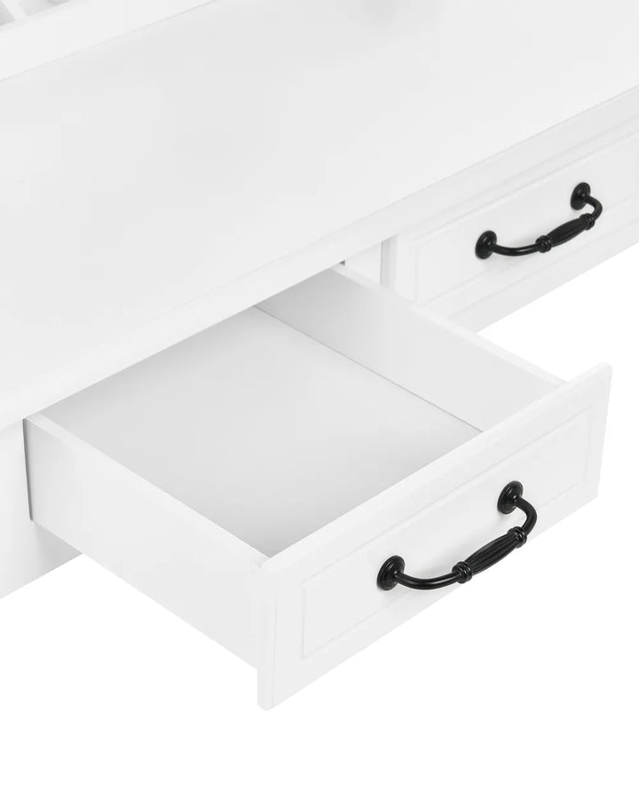 Dressing Table with Mirror and Stool White Ardelle