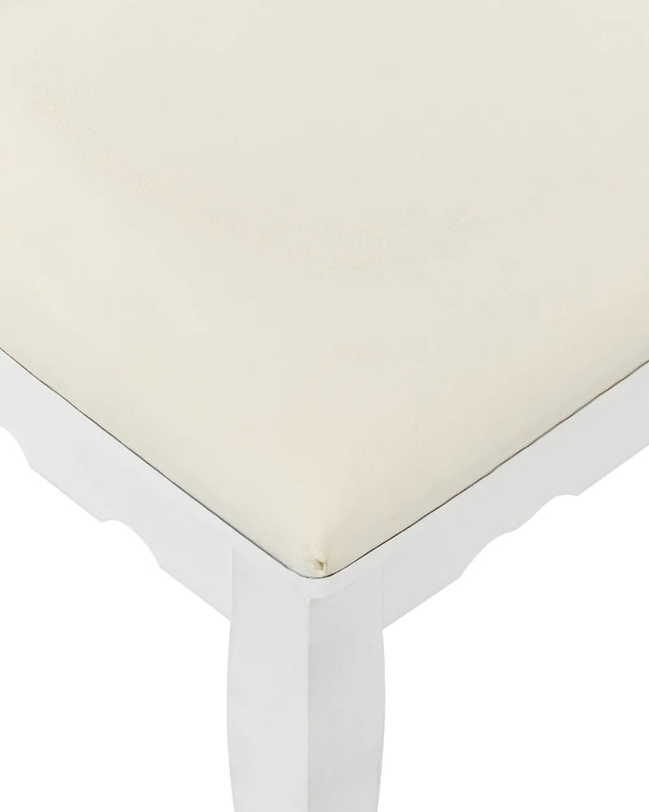 Dressing Table with Mirror and Stool White Ardelle