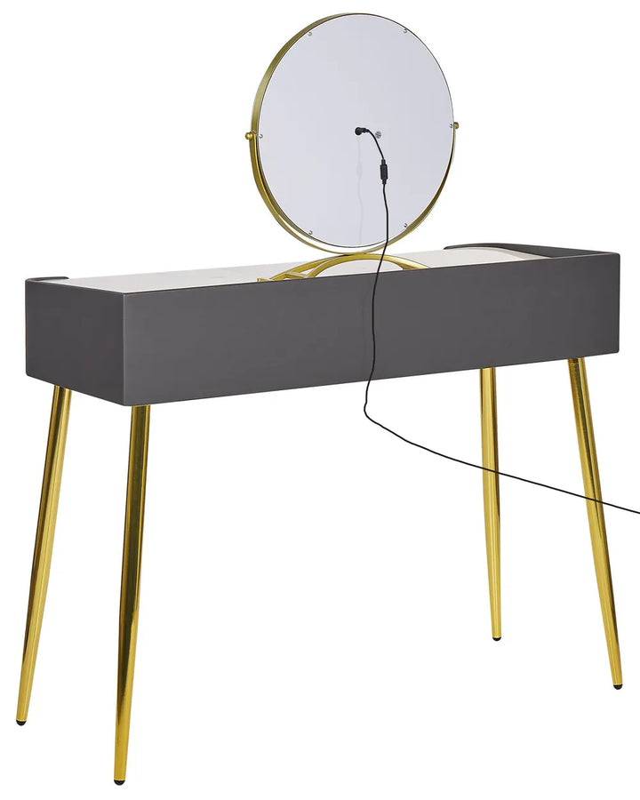 Dressing Table with Mirror and Stool Grey Novara