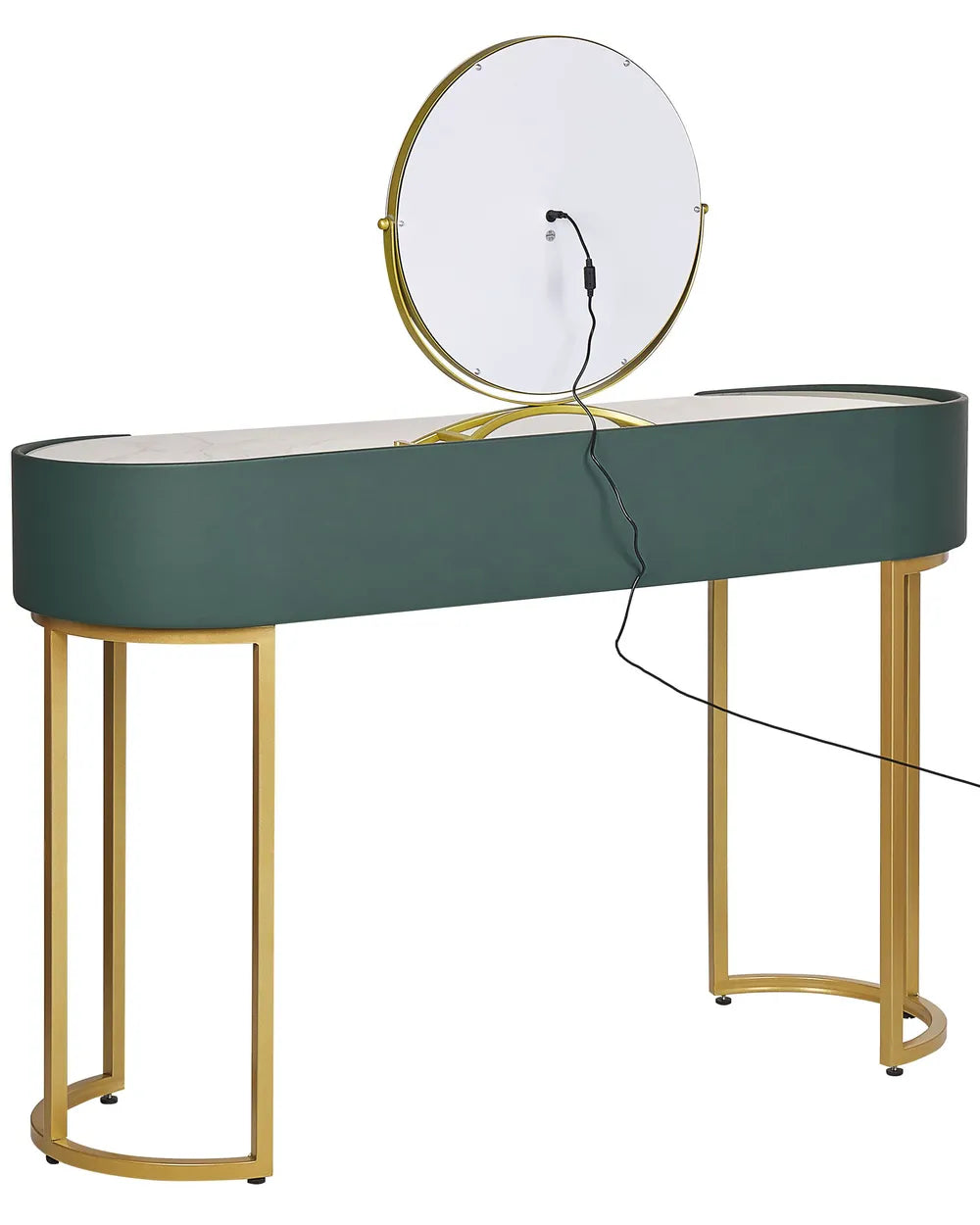 Dressing Table with Mirror and Stool Dark Green Emerelle