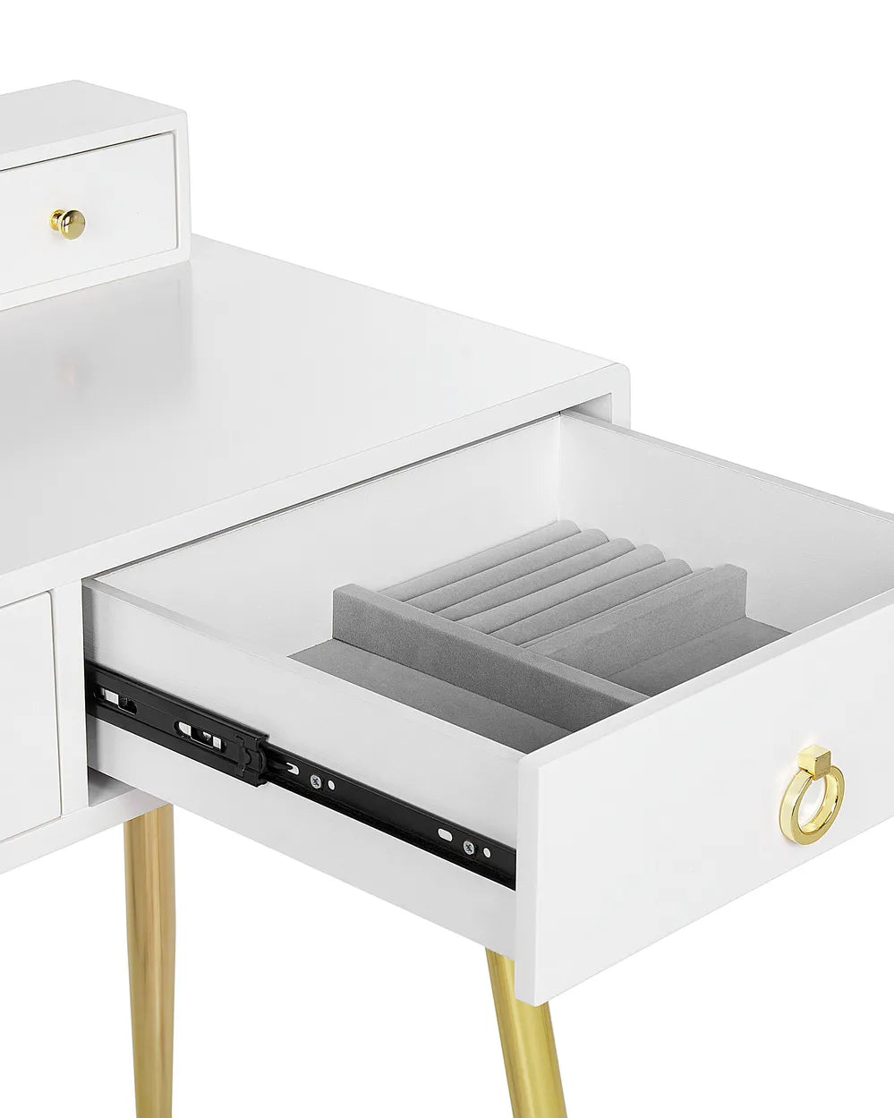 Dressing Table with Mirror and Stool White Fendra