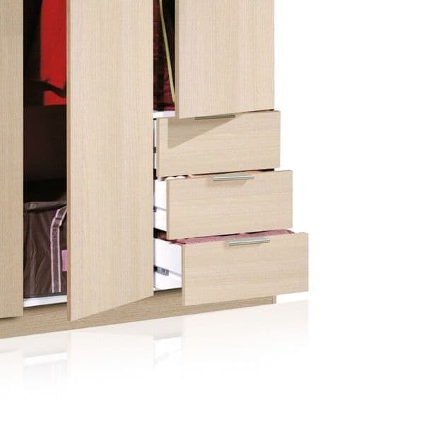 Carlton Light Oak 3-Door MultiDrawer Wardrobe