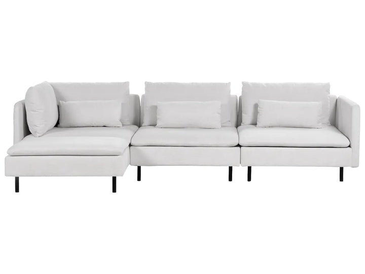 Modular Corner Sofa 3 Seater EGERIS Fabric Light Grey Right Hand