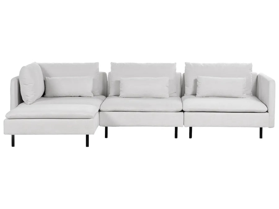 Modular Corner Sofa 3 Seater EGERIS Fabric Light Grey Right Hand