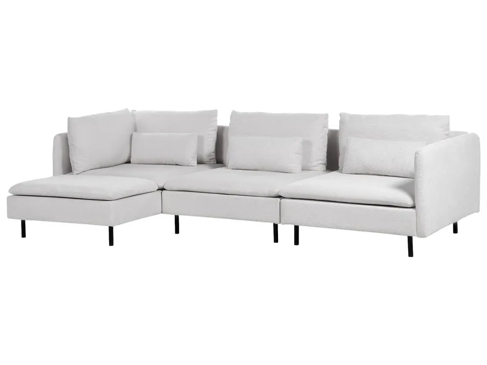 Modular Corner Sofa 3 Seater Fabric Light Grey Right Hand Nyhan
