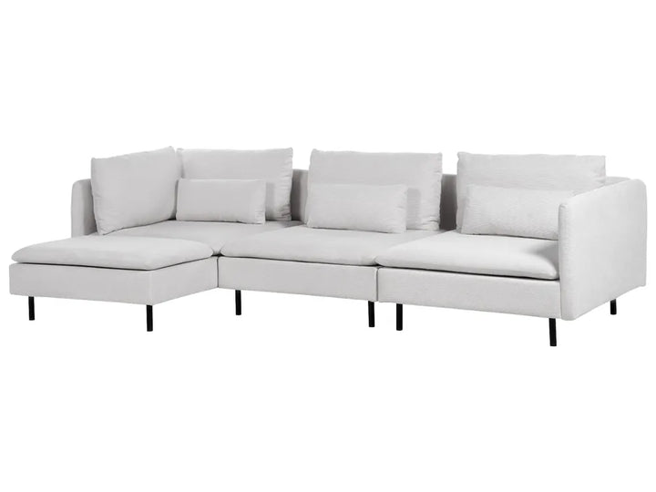 Modular Corner Sofa 3 Seater Fabric Light Grey Right Hand Nyhan
