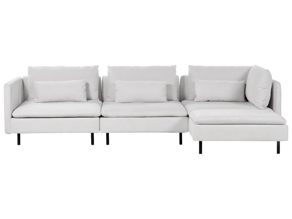 Modular Corner Sofa 3 Seater EGERIS Fabric Light Grey Left Hand