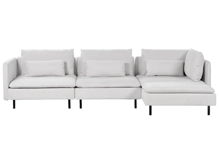 Modular Corner Sofa 3 Seater EGERIS Fabric Light Grey Left Hand