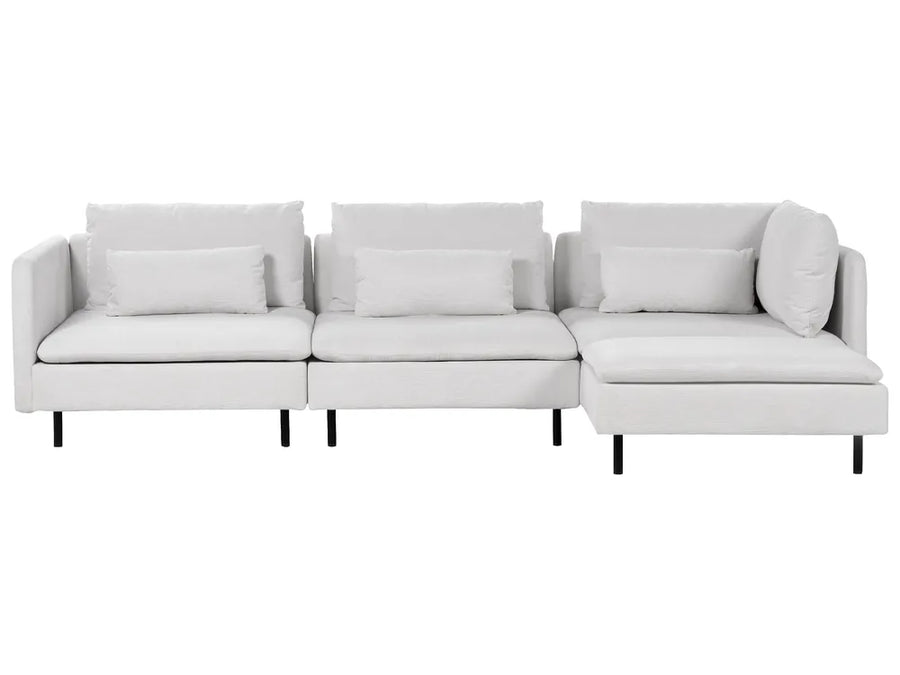 Modular Corner Sofa 3 Seater EGERIS Fabric Light Grey Left Hand