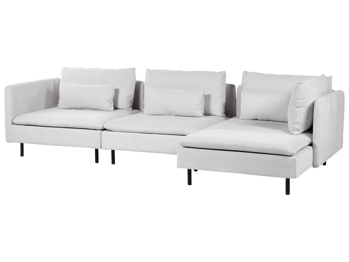 Modular Corner Sofa 3 Seater Fabric Light Grey Left Hand Nyhan