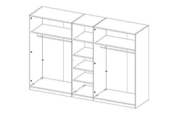 Hektor Spacious 21 Hinged Wardrobe in Grey Gloss - Enhanced Storage