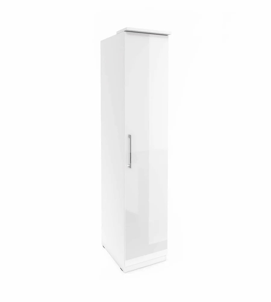 Optima 17 Hinged Wardrobe - Sleek White Gloss Finish with Spacious Storage