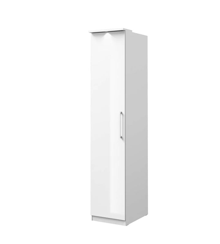 Optima 17 Hinged Wardrobe - Sleek White Gloss Finish with Spacious Storage