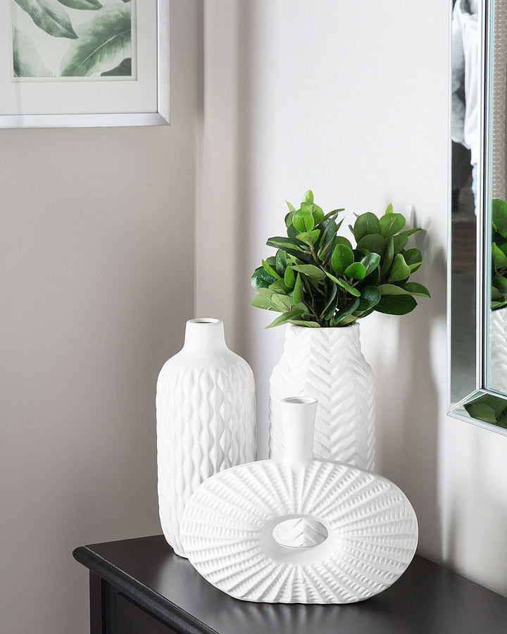 Emar Decorative Vase Stoneware 31 cm White
