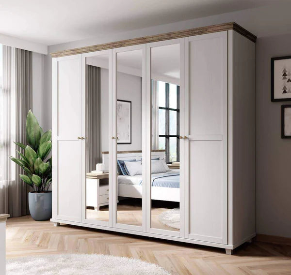 Evora 21 Hinged Wardrobe - Abisko Ash & Oak Lefkas Fusion