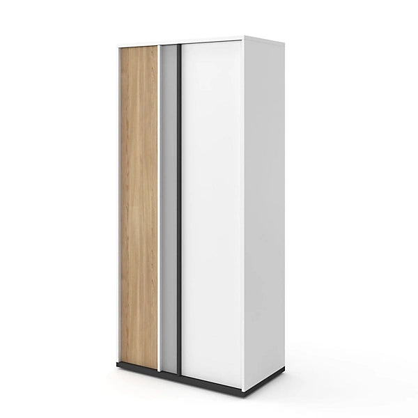 Modern Imola Hinged Door Wardrobe with Hanging Rail and Shelve in White Matt