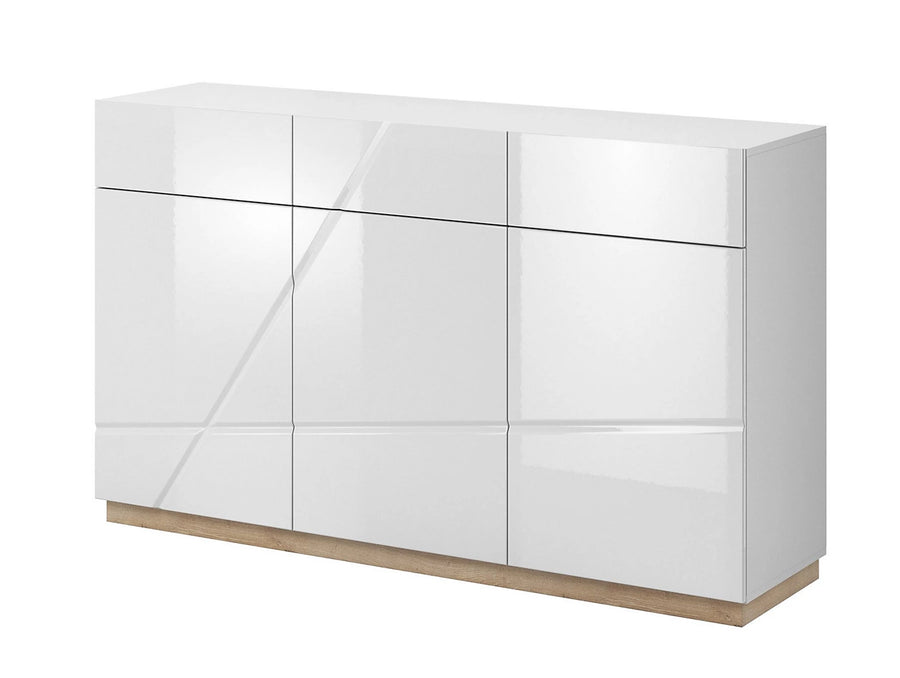 Chic Futura Sideboard Cabinet in White Gloss & Oak Riviera