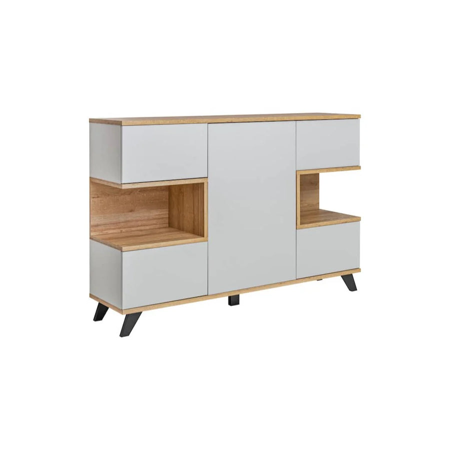 Bogota Elegant Sideboard Cabinet in Grey & Oak Riviera