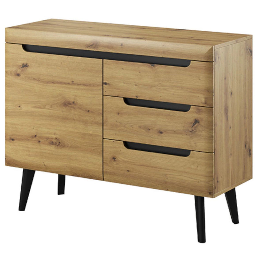 Nordi Stylish Sideboard Cabinet in Oak Artisan and Black