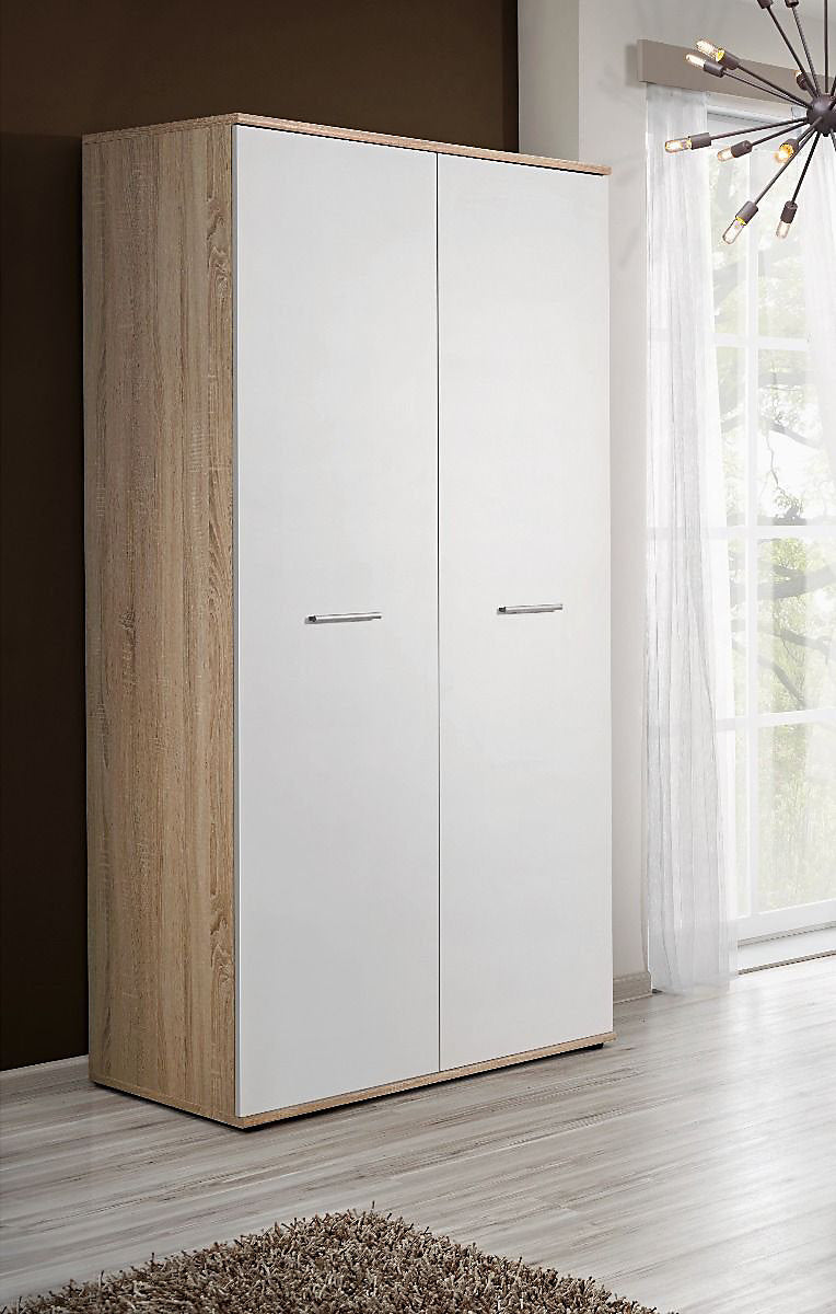 Dino 03 Hinged Wardrobe in White Matt & Oak Sonoma