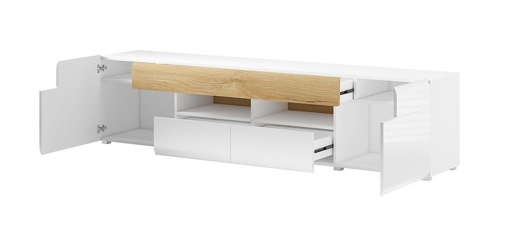 Toledo 40 TV Cabinet in White and Oak San Remo