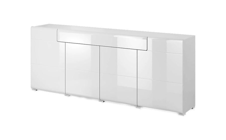 Toledo 25 Minimalist Sideboard Cabinet 208cm - Pure White Gloss