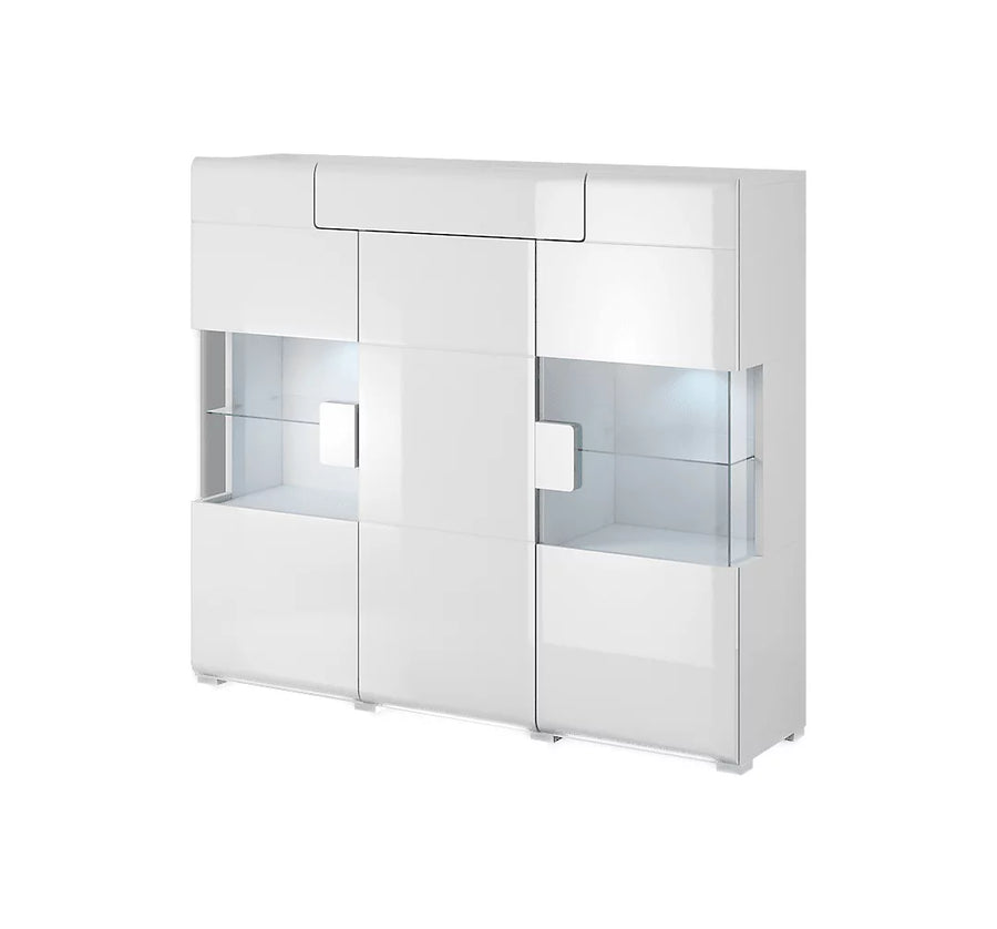 999 Toledo 46 Minimalist Sideboard Display Cabinet 147cm - Pure White Gloss