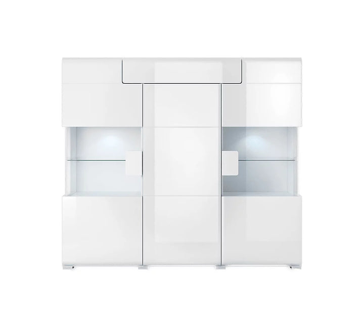 Toledo 46 Minimalist Sideboard Display Cabinet 147cm - Pure White Gloss
