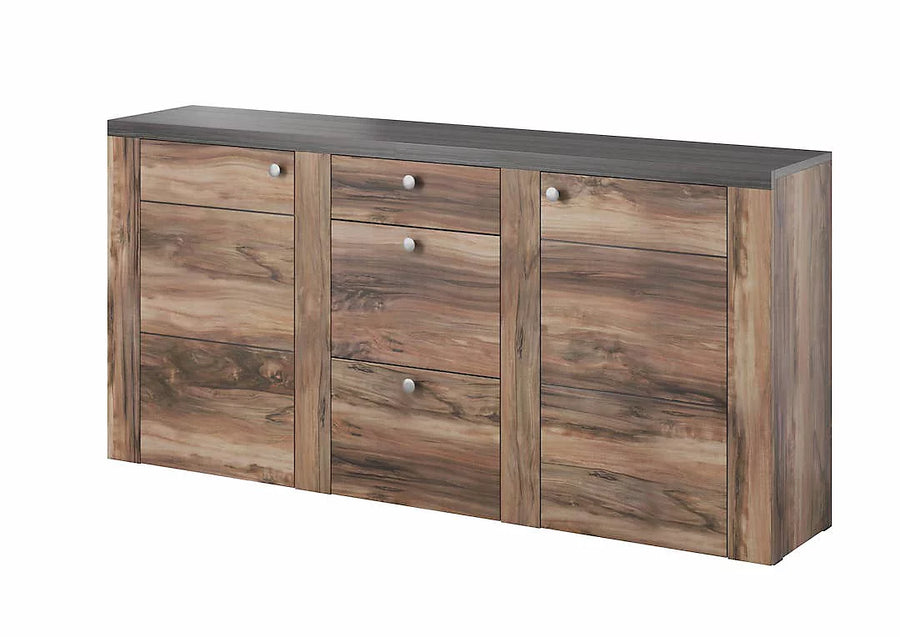 Larona 25 Elegant Sideboard Cabinet 176cm Oak Satin & Touchwood