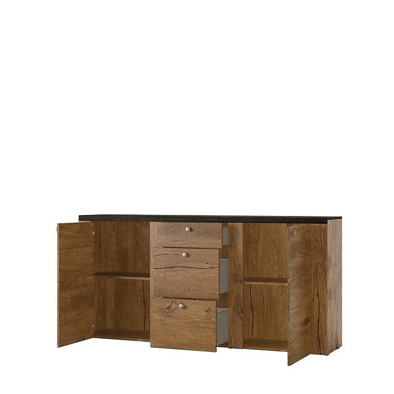 Larona 25 Elegant Sideboard Cabinet 176cm Oak Satin & Touchwood