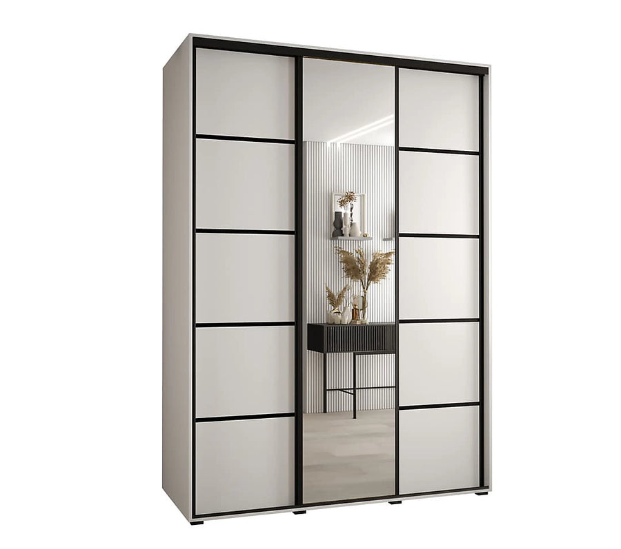 Elegant White Mirrored Cannes V Sliding Wardrobe