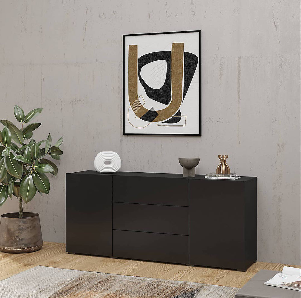 Ava 26 Elegant Black Sideboard Cabinet - Sleek Modern Design