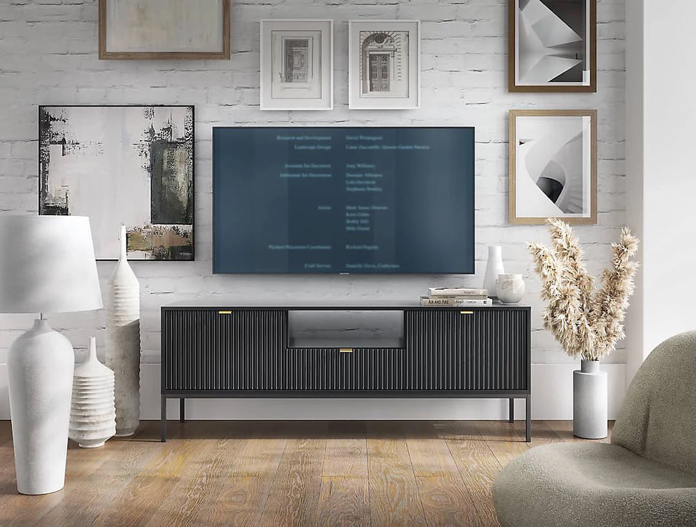 Nova Elegant TV Cabinet Black Matt - Sleek Entertainment Storage Solution