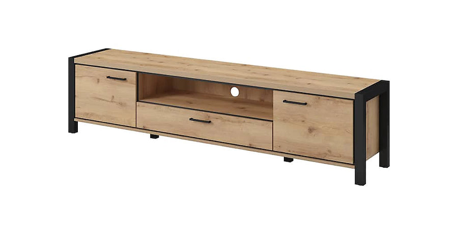 Stylish Aktiv 40 TV Cabinet 210cm in Oak Taurus & Black Matt - Modern Entertainment Solution