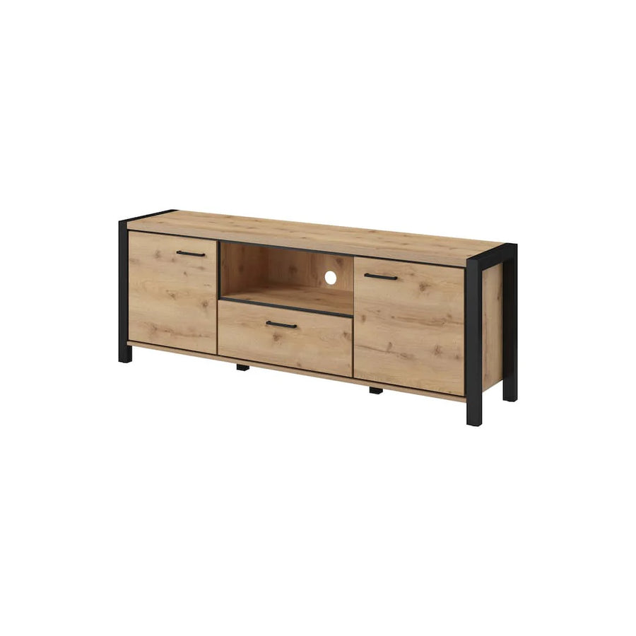 Elegant Aktiv 41 TV Cabinet 180cm in Oak Taurus & Black Matt - Modern Media Solution