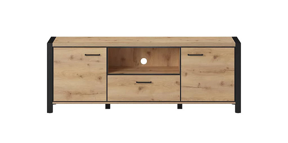 Elegant Aktiv 41 TV Cabinet 180cm in Oak Taurus & Black Matt - Modern Media Solution