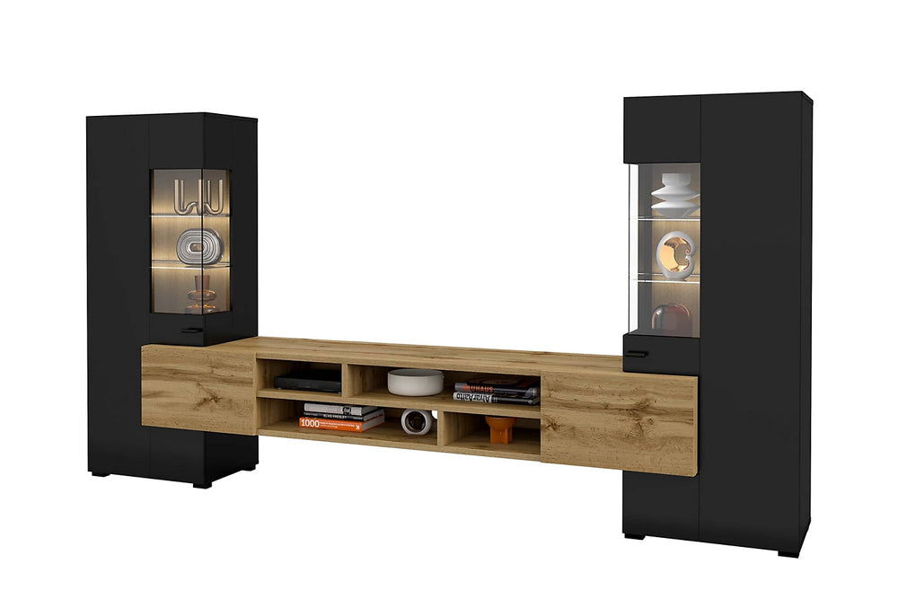 Coby 10 Entertainment Unit in Black for TVs Up To 60" - Sleek Design with Comprehensive Storage