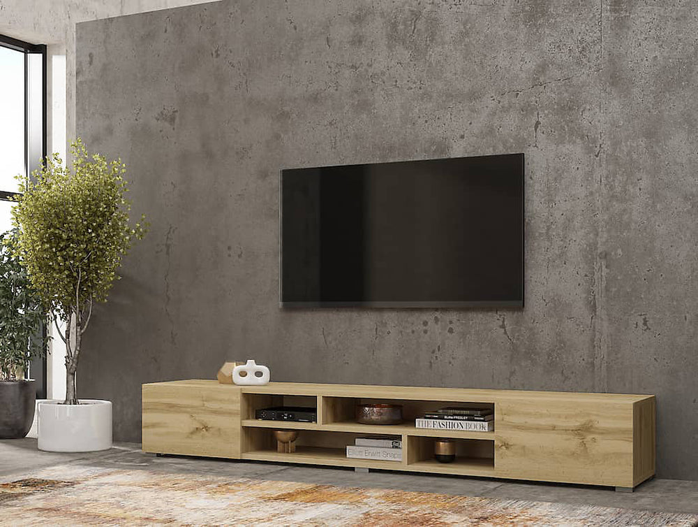 Elegant Coby 40 TV Cabinet 209cm in Oak Wotan - Modern Entertainment Solution