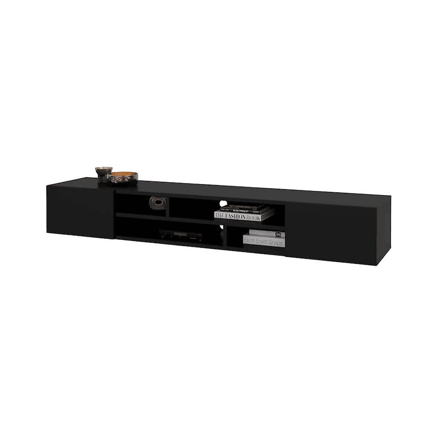 Sleek Coby 40 TV Cabinet 209cm in Black Matt - Contemporary Media Unit