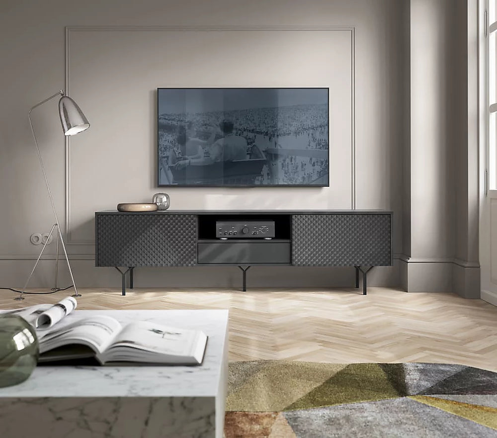 Elegant Raven TV Cabinet in Graphite - Stylish Entertainment Storage