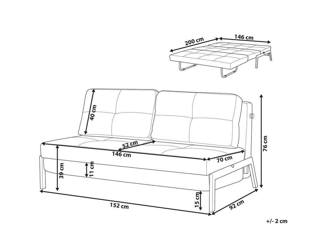 Edland Sofa Bed Light Grey