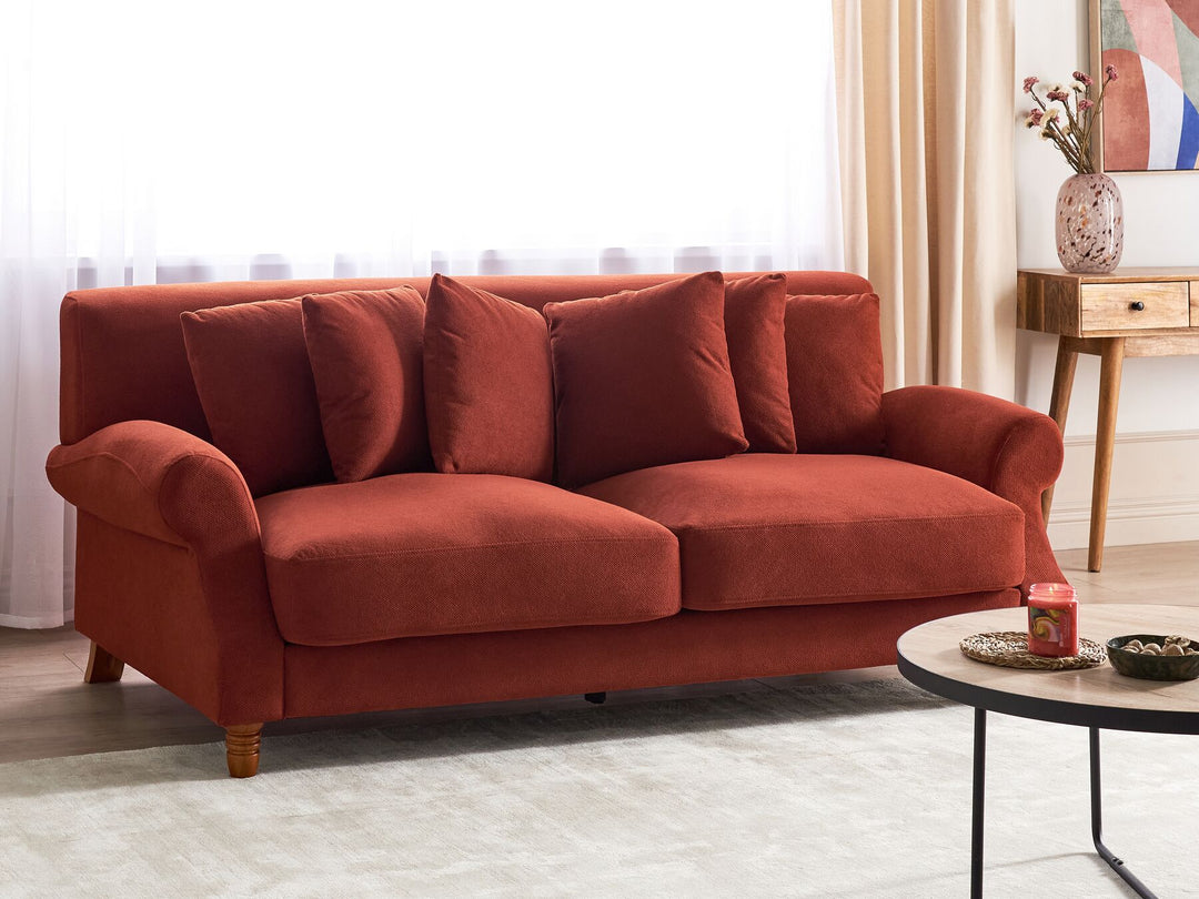 Eike 2 Seater Fabric Sofa Red