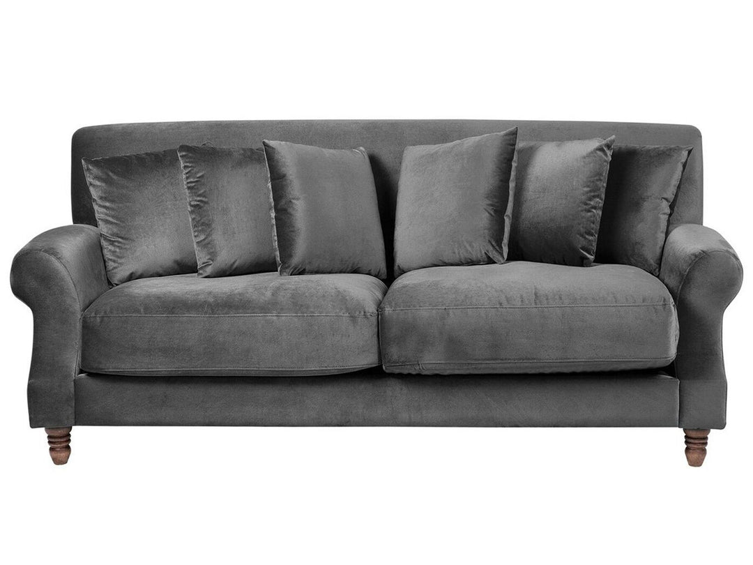 Eike 2 Seater Velvet Sofa Grey