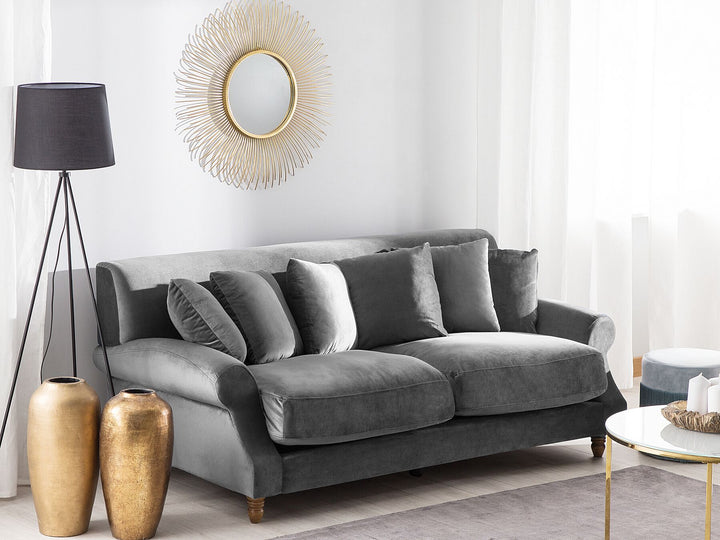 Eike 2 Seater Velvet Sofa Grey