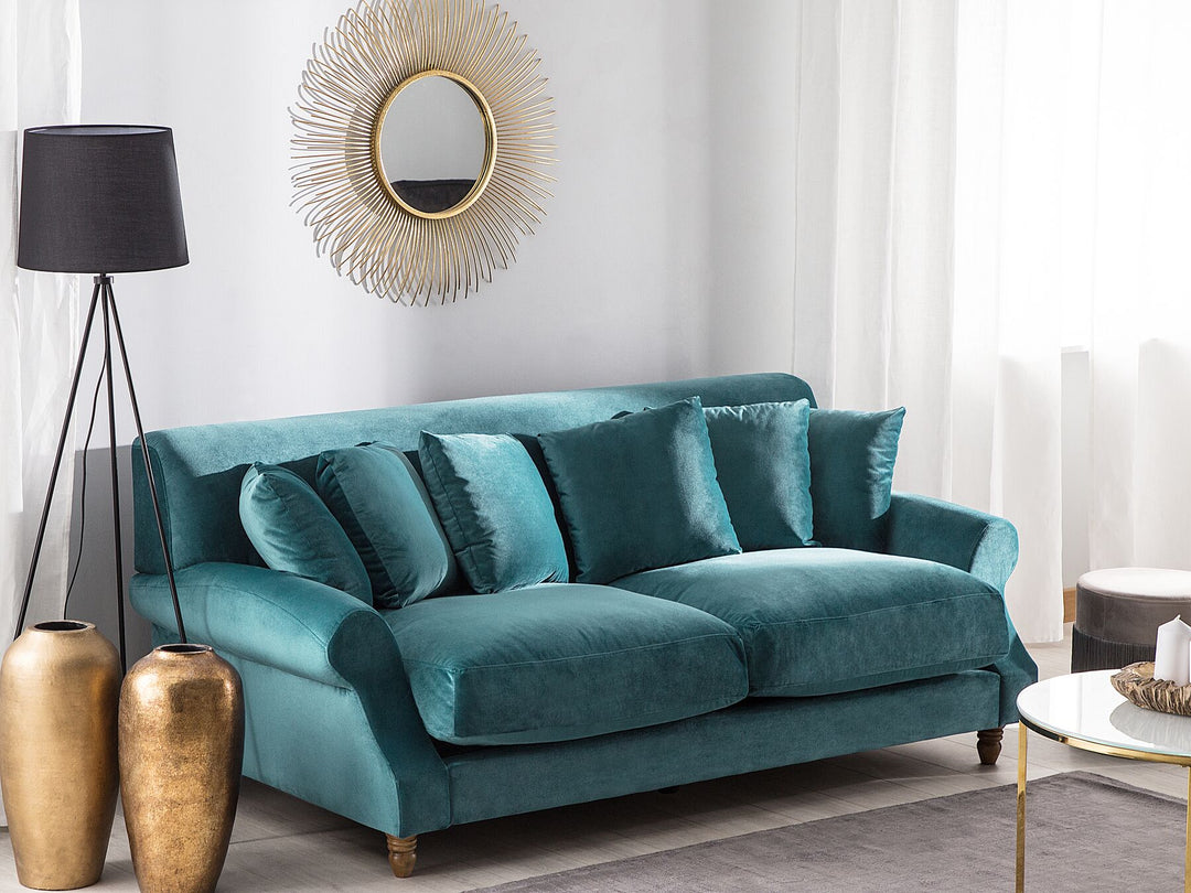 Eike 2 Seater Velvet Sofa Teal