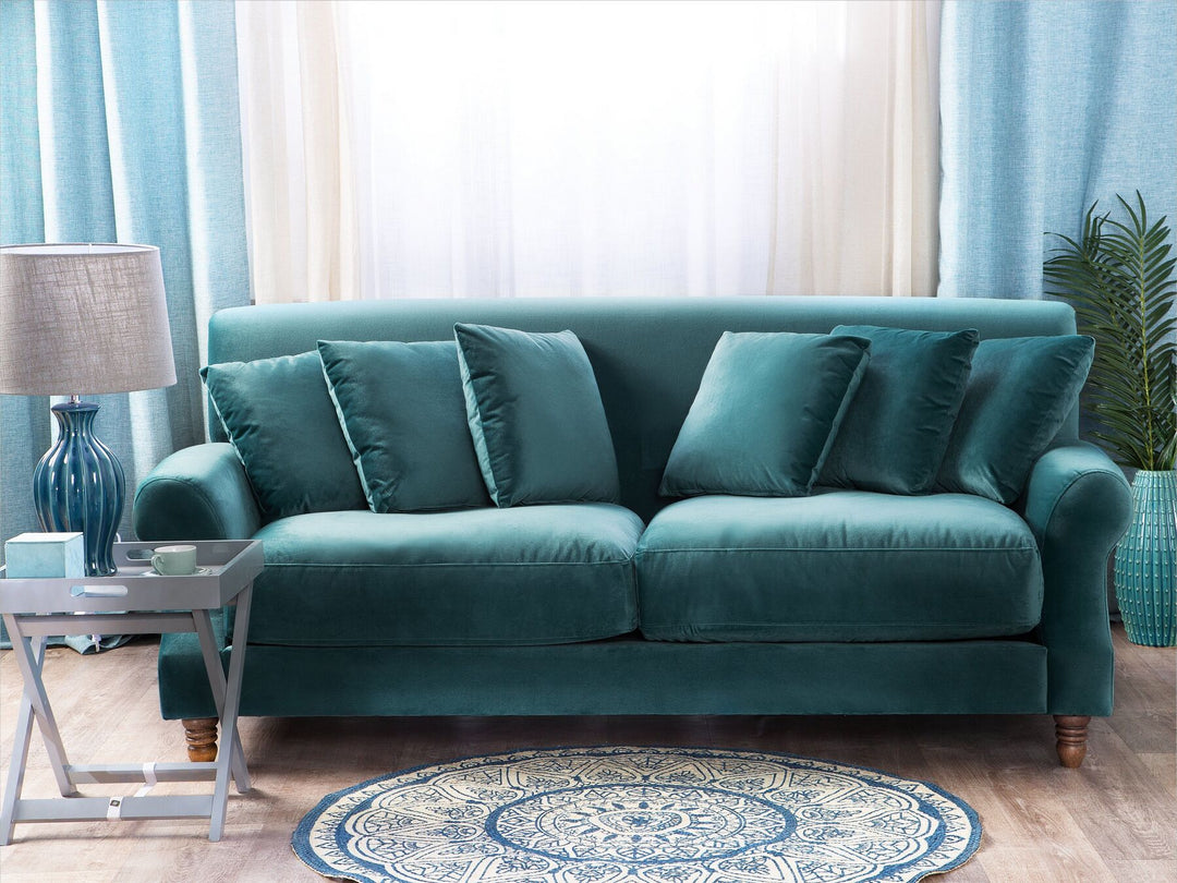 Eike 2 Seater Velvet Sofa Teal