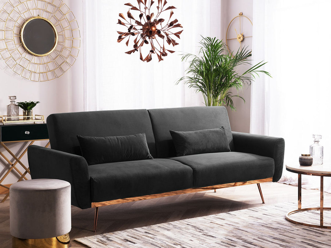 Eina 3 Seater Sofa Black Velvet