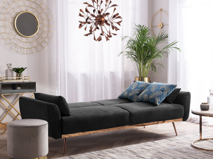 Eina 3 Seater Sofa Black Velvet