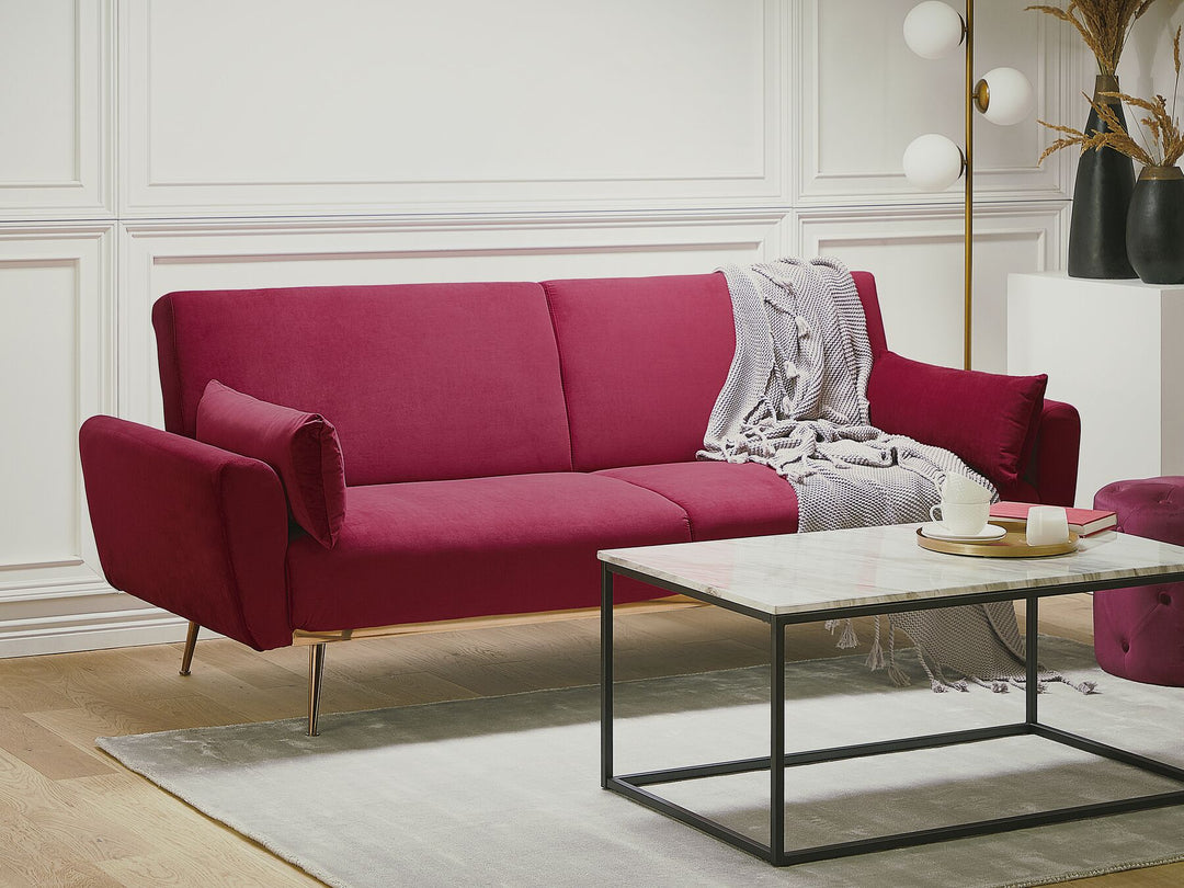 Eina 3 Seater Sofa Burgundy Velvet